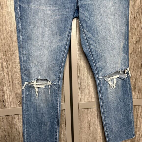 Madewell High Rise Slim Boyjean Jeans Blue Color Distressed Size 26 - Picture 4 of 10